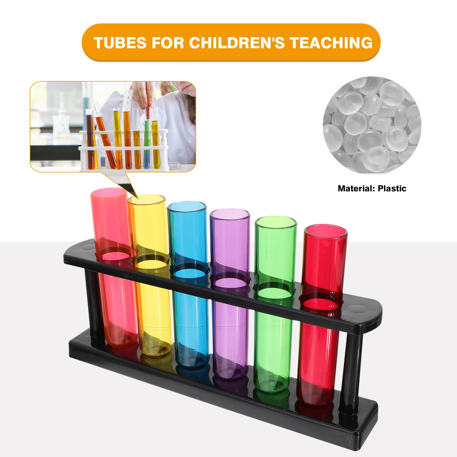 Test Tube Wear Resistance Tubes Small For Science Plastic Containers Assorted Color Kid\'S Teaching Laboratory Test Tubes