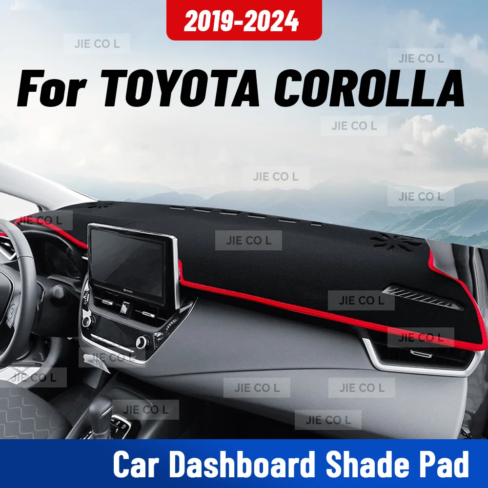 For TOYOTA COROLLA 2019-2024 Car Dashmat Anti-UV Dashboard Cover Dash Mat Sunshade Cushion Carpet Protective Accessories