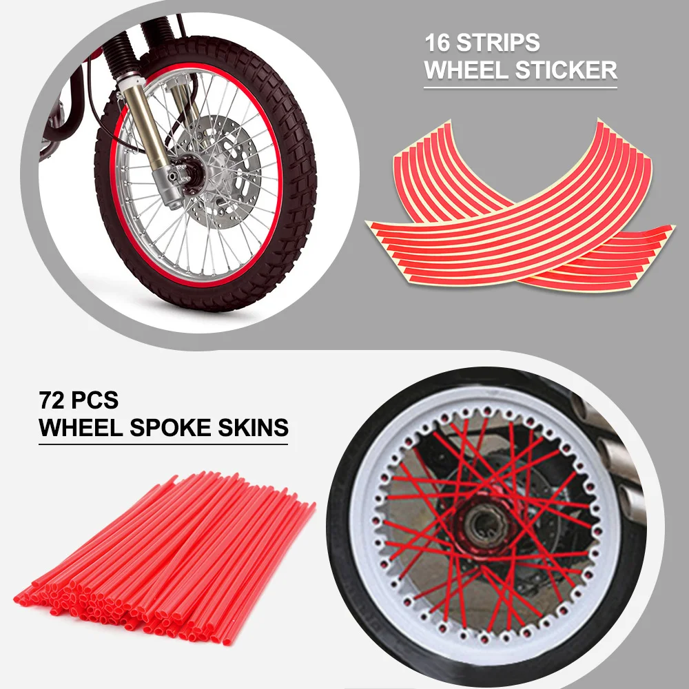 

For Suzuki RM80 RM85 RM125 RM250 RMZ250 RMZ450 RMX450Z LTR450 DRZ400 DR250 Motocross Wheel Rim Spoke Shrouds Skins Wheel Sticker