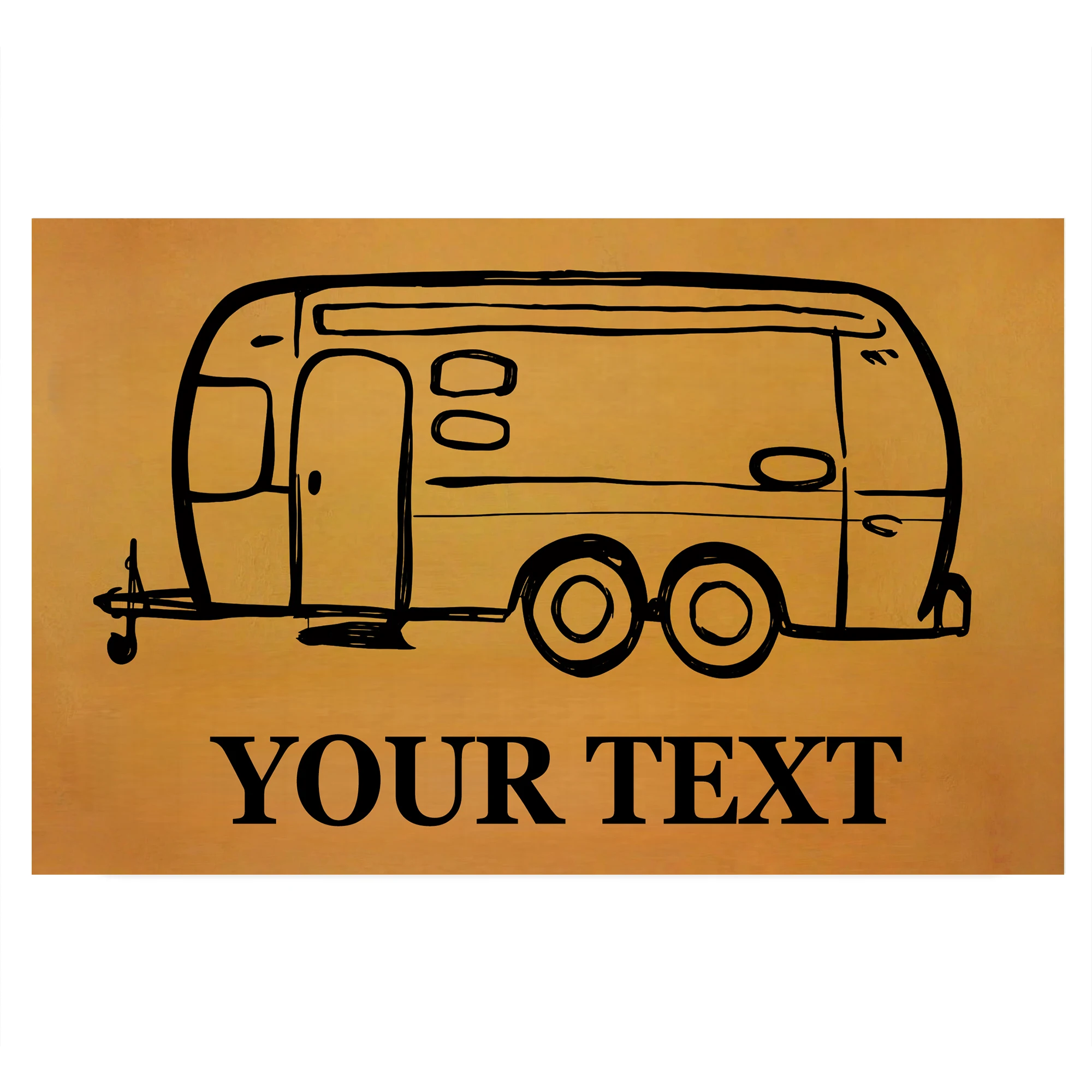 

Vintage Retro Chrome Camper Motorhome Doormat Outdoor Anti-Slip Rubber for Entryway Indoor Front Porch Decor Rug Custom Door Mat