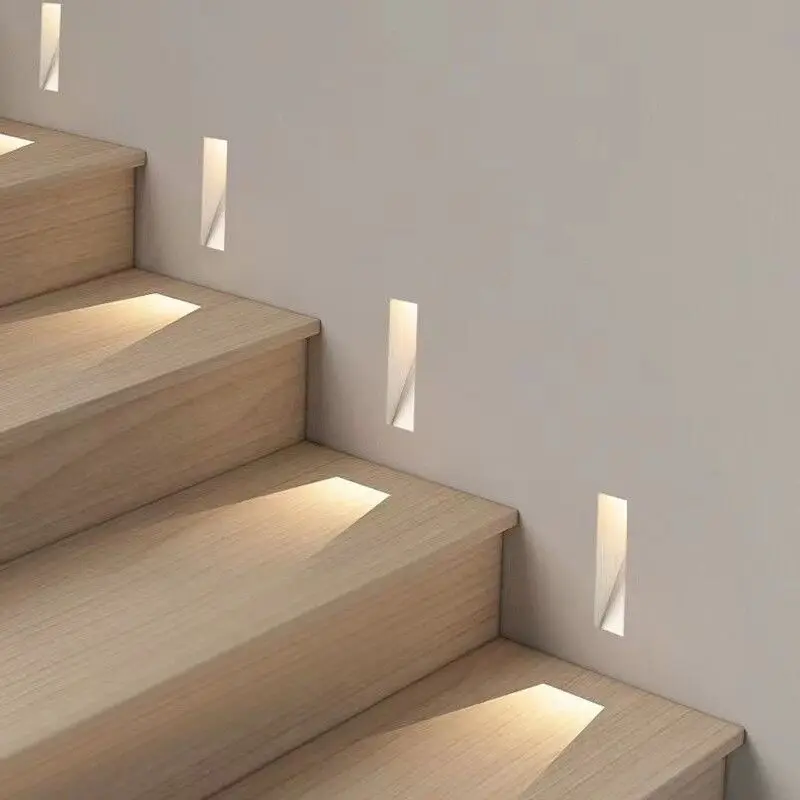 Aluminium Step Lights Corridor Staircase Aisle Step Light Borderless Flicker Free Waterproof LED Lamp Human Body Detection Lamps