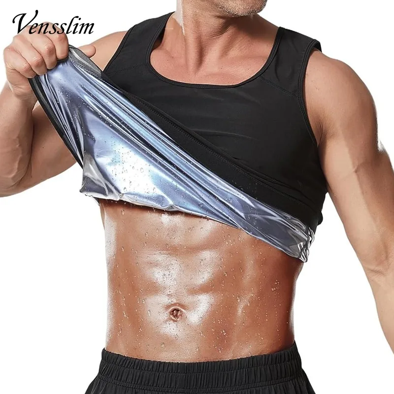 

Vensslim Sauna Sweat Vest Hot Heat Trapping Tops Men Waist Trainer Slimming Workout Weight Loss Body Shaper Sweatsuit Exercise