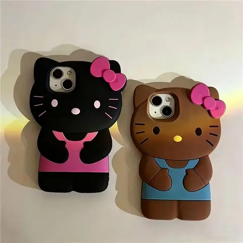 เคสโทรศัพท์ซิลิโคนนิ่มลายแมวโบว์ 3 มิติ สำหรับ iPhone 17 Pro Max 16 15 14 Plus 13 Mini 12 11 7 8 4 4S 5 5S X XR SE