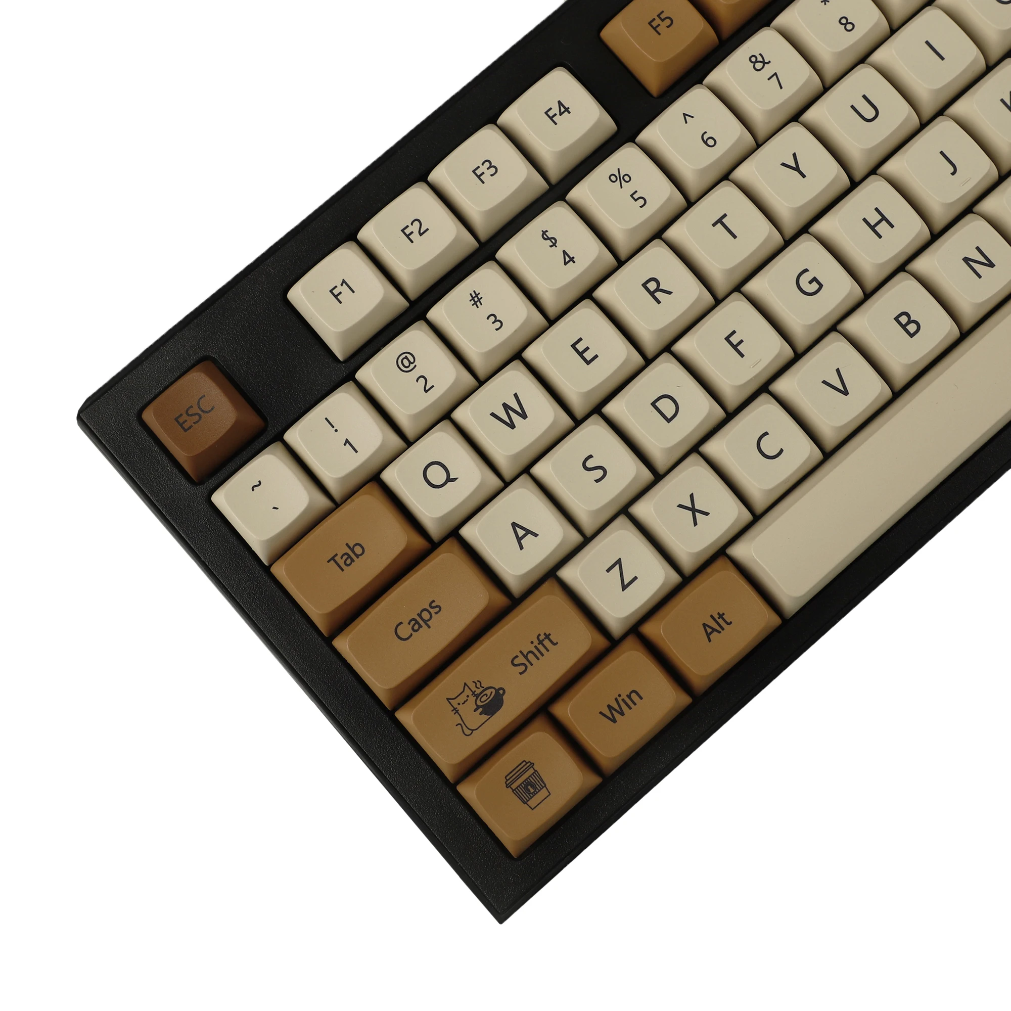 YMDK 138 ZDA Profile XDA v2 Dye Sub PBT Coffee Cat Keycaps For 104 TKL 60% 96 84 68 64 MX Switches Keyboard