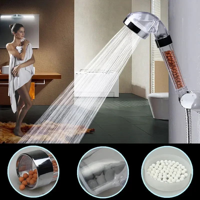 Handheld Water Saving Shower Head Bath Shower Nozzle Sprinkler Sprayer Filter Transparent Hand Shower Head Showerhead