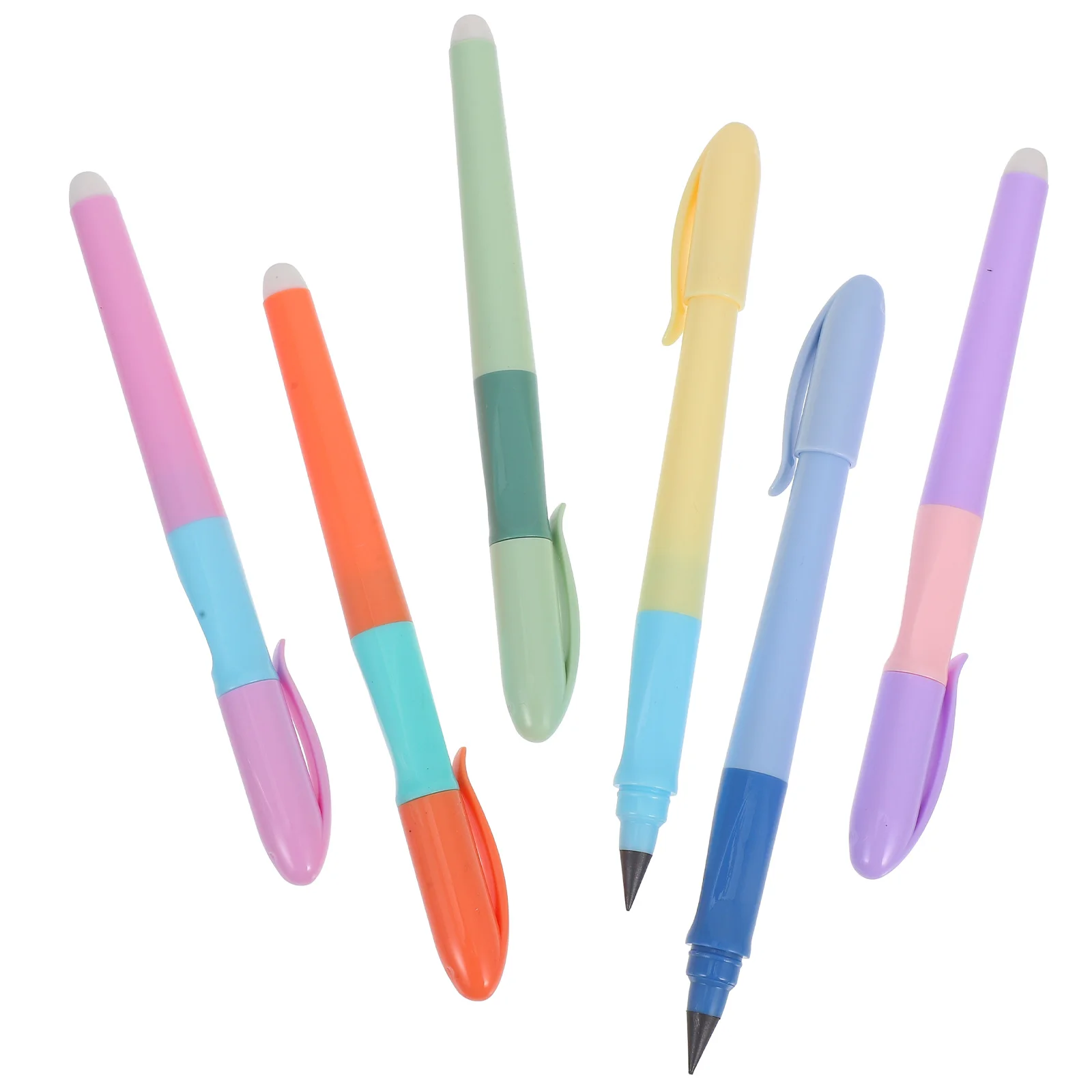

6PCS Ergonomic Writing Pencil Perpetual Pencils Sharpen Free Handwriting Improvement Pencils for Beginners and Students