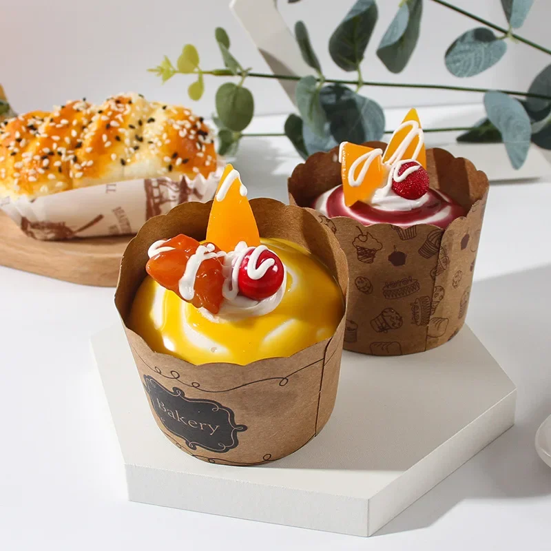 Fake Cake Bread Cupcake Pastry Bakery Artificial Soft Bread Food Model Props Refrigerator Stickers Simulation Dessert Scale