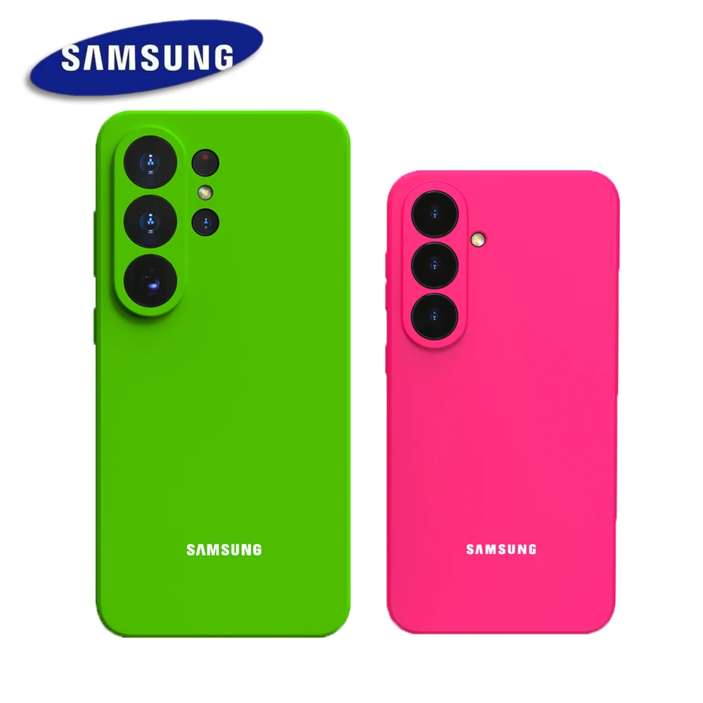 2pcs/set For Samsung Galaxy S26 Ultra Liquid Silicone Case A57 S25 S24 S23 Ultra FE Plus Soft Phone Back Shockproof Cover Funda