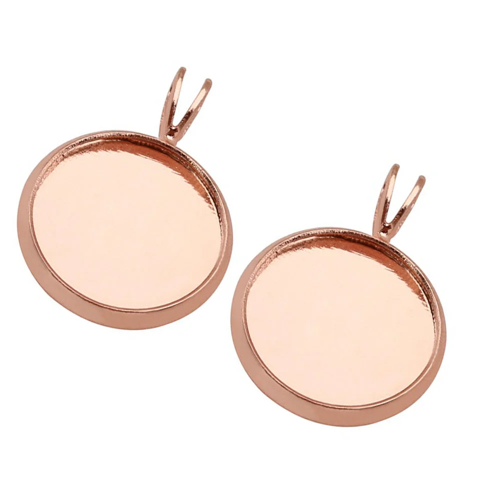 10 PCS Jewelry Making Accessories Copper Plating Pendant DIY Bezel Tray Trays Multi-purpose