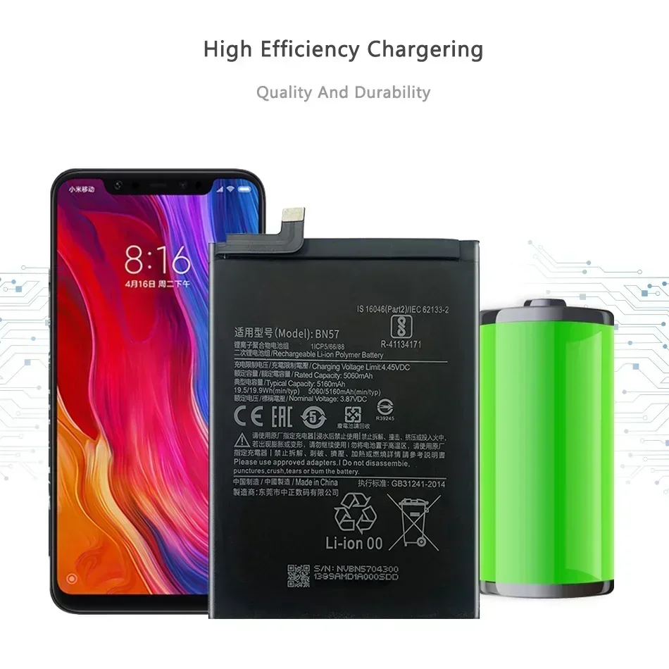 Bateria BN57 BN61 Backup Replacement Mobile Phone Batteries For Xiaomi Pocophone X3 / Poco X3 Pro / Poco X 3 Pro NFC Battery