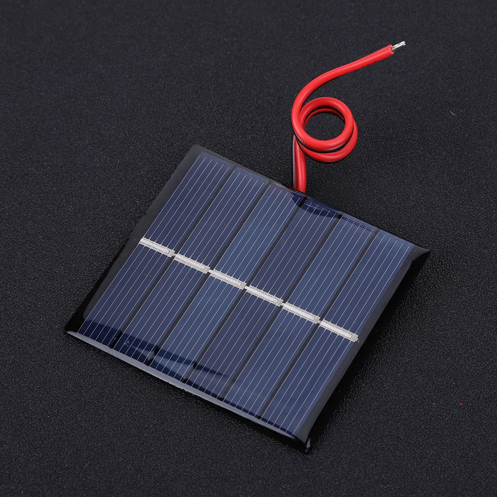 0.55W 3V Small Solar Panel DIY Solar Battery Kit with Cables Battery Mobile Phone Charger 60 X 55 Mm Photovoltaic Cells Charger