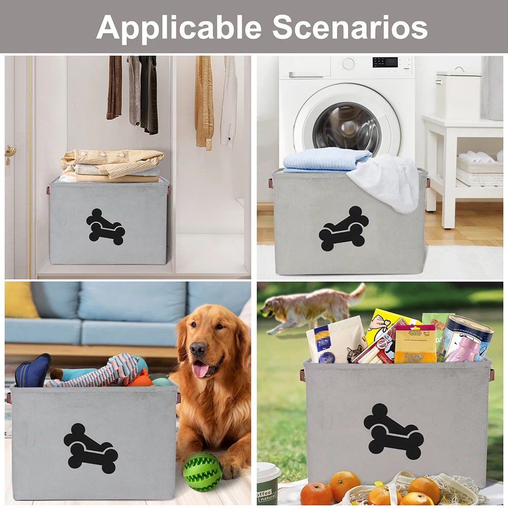 Dogs Box Big Capacity Dog Toy Storage Basket Bag Pet Puppy Baskets Organizer For Toys Clothes Accessories Outdoor Pet Supplies