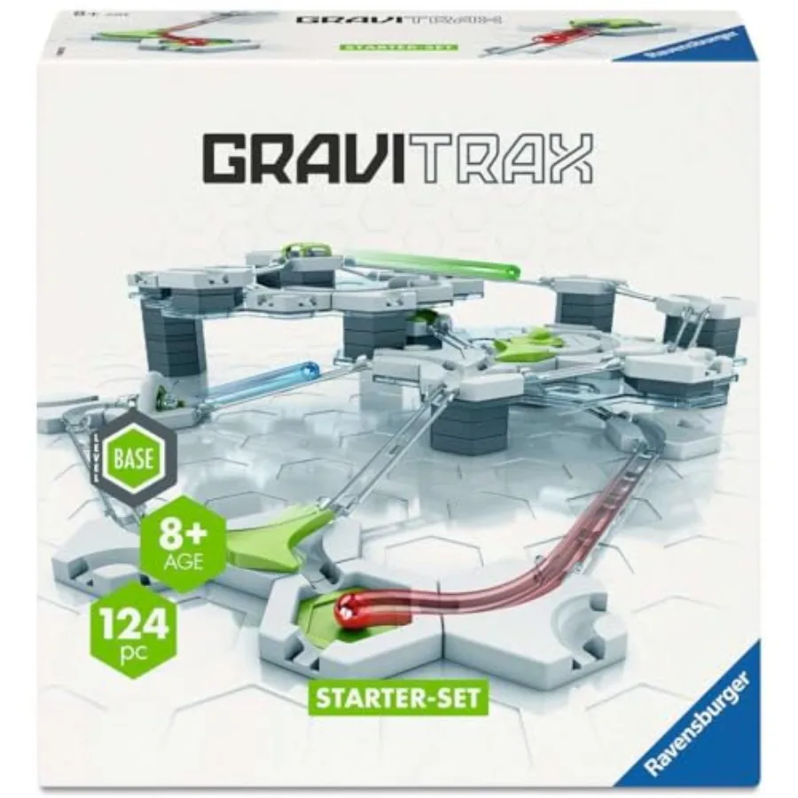 

STEM educational toy for kids ages 8+ gravity and magnetic marble track set in blue plastic fosters critical thinking and probl