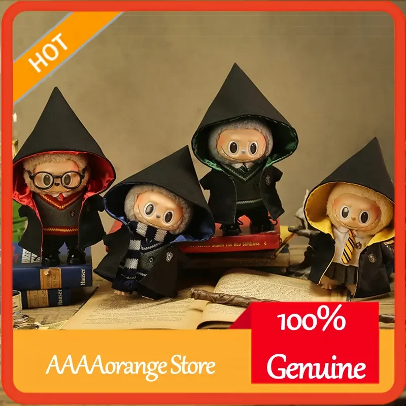 

Labubu 17cm Vinyl Doll Cloak Outfit Set Magic Academy Style Costume with Shoes Glasses Fashion Accessories for Collectors