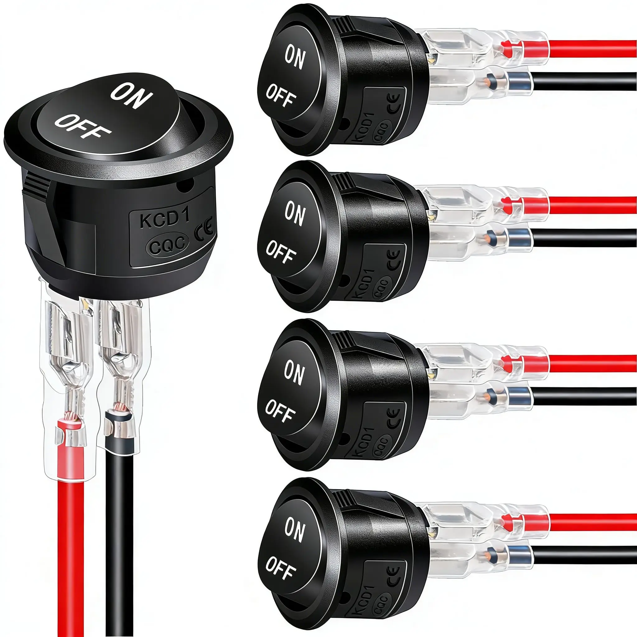 

ON Off Round Rocker Switches SPST 20mm Mini 12 Volt DC Mini Circle Toggle Switch 12V for Car Automotive RV 2 Pin