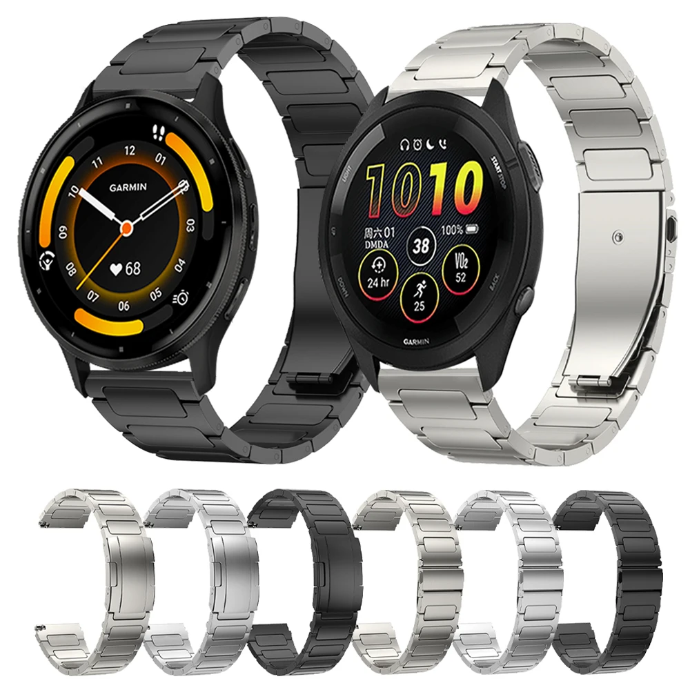 

22mm Business Watch Strap For Garmin Forerunner 265 255 Music Venu 3 2 Watchband For HUAWEI GT4 Titanium Metal Men Band Bracelet