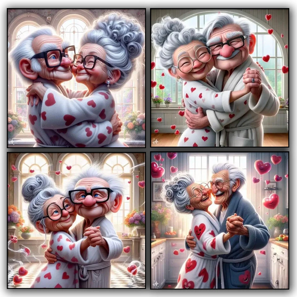 The Waltz of Love Diamond Painting New 2024 Cross Stitch Kits Full Diamond Mosaic Embroidery pf Sweet Elderly Life Home Decor Ar