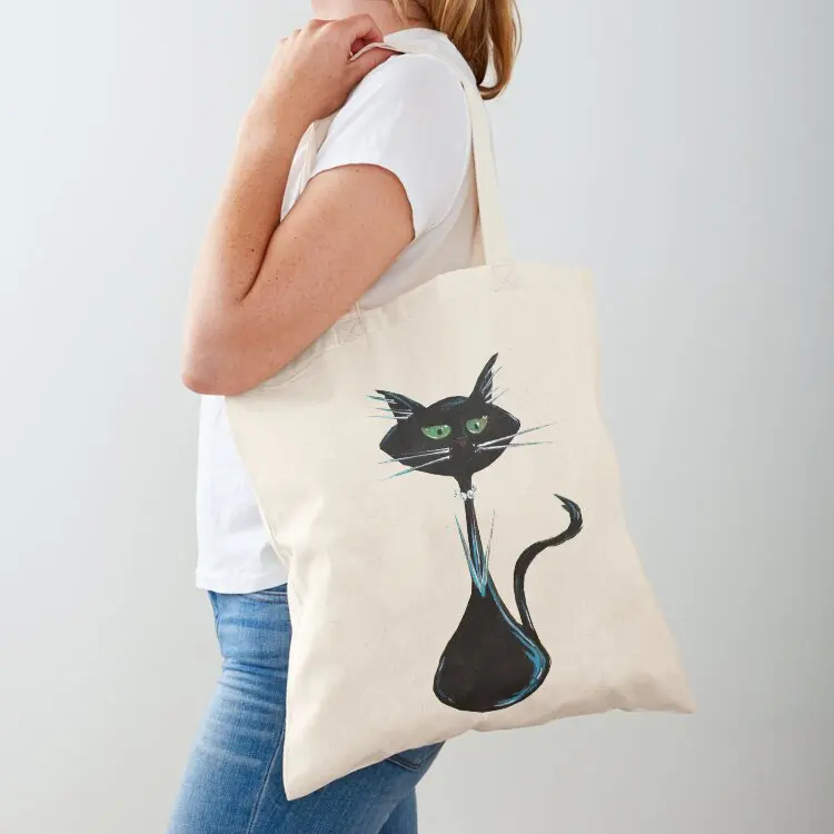 

Green Eyed Kitty Tote Bag bags woman 2025 Shopper bag canvas tote bag Women bags