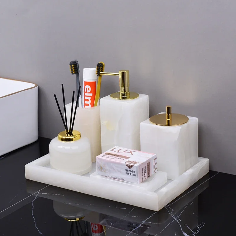 Storage Jade Bathroom Accessories Sets Soap Set Organizer Luxury Accessories Elegant Sets Toiletries Bathroom Items Hotel