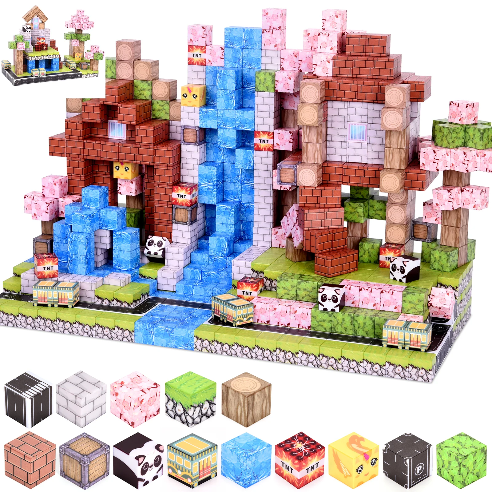 كتل مغناطيسية مخصصة، مكعبات مغناطيسية - ألعاب جذعية للأطفال 3+. هدايا مثالية للهالوين/عيد الميلاد قابلة للتكديس للأولاد والبنات