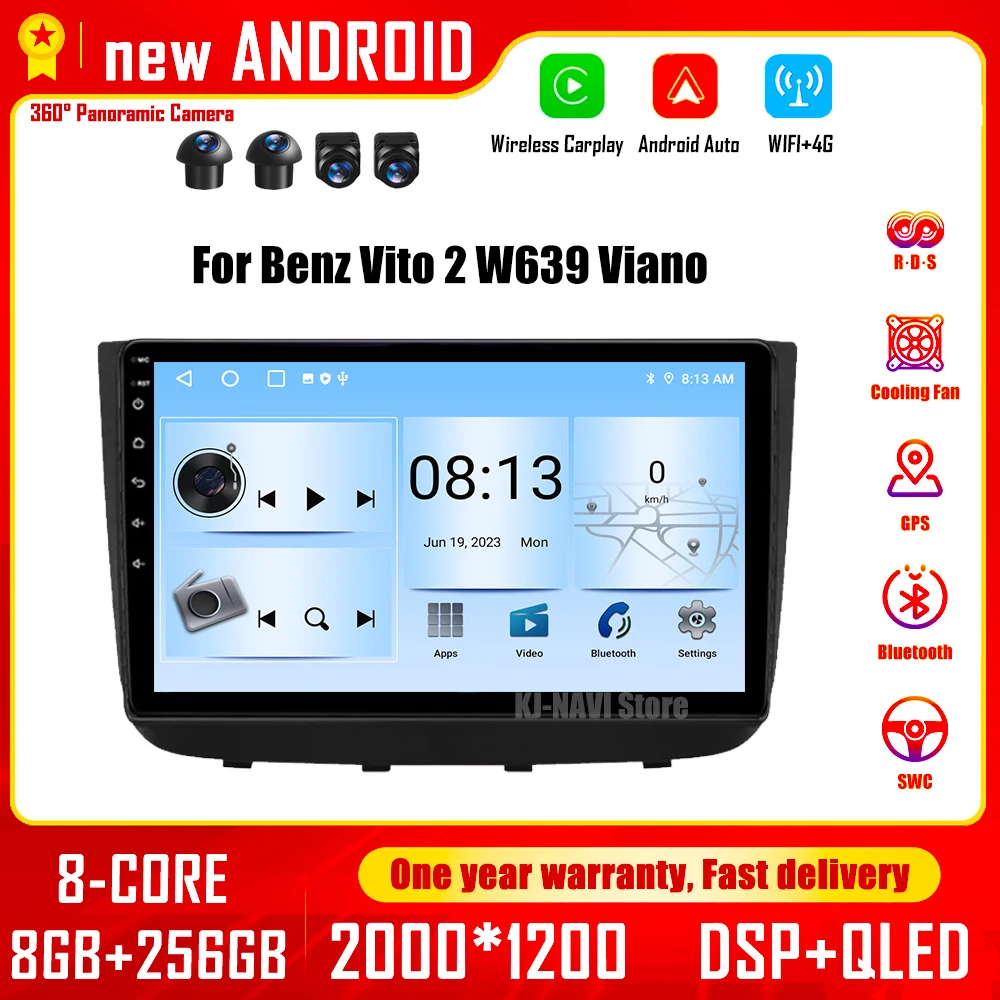 

Android 14 For Mercedes-Benz Vito 2 W639 2003 - 2015 Car Radio Video QLED DSP Auto WIFI 4G Multimedia Player Navigation Carplay