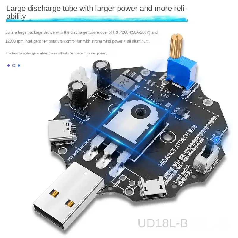 Battery tester electronic load 65W monitoring indicators discharge charging usb meter 5v 12v 24v power detector