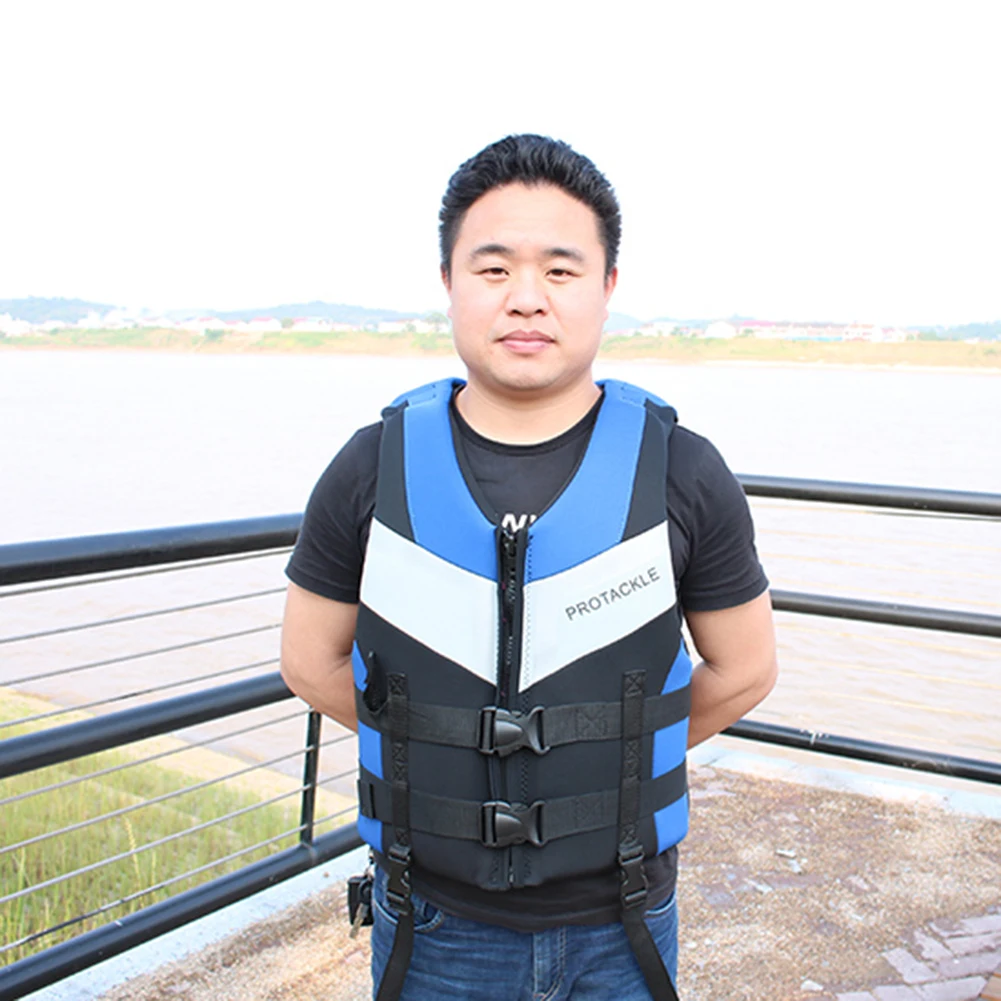 

Спасательный жилет безопасности, плавучий жилет для рыбалки, водных лыж, легкая защитная пряжка, плавающая пена, регулируемая для серфинга, парусника, гребли