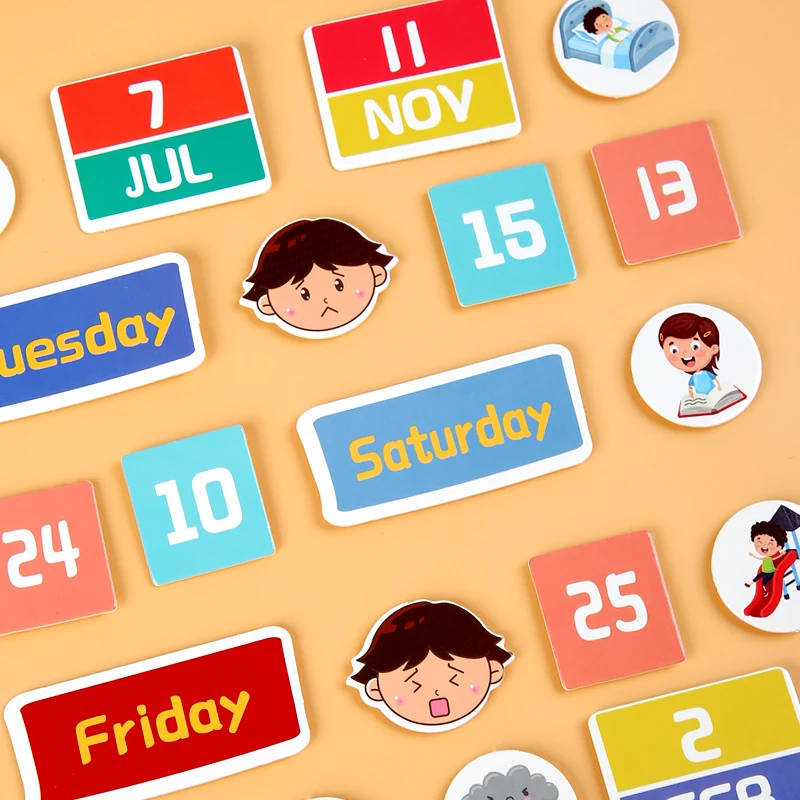 Kids Visual Schedule Daily Calendar Chart Busy Board Preschool Early Learning Toys Time Date Month Festival Weather Season Mood