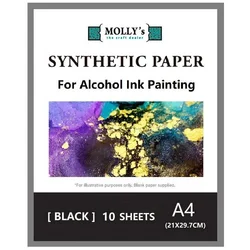 Alcohol Ink Paper A4 Black Smooth Synthetic Paper Yupo For Alcohol Ink Painting Artwork Decoration, DIY Craft Home Decor