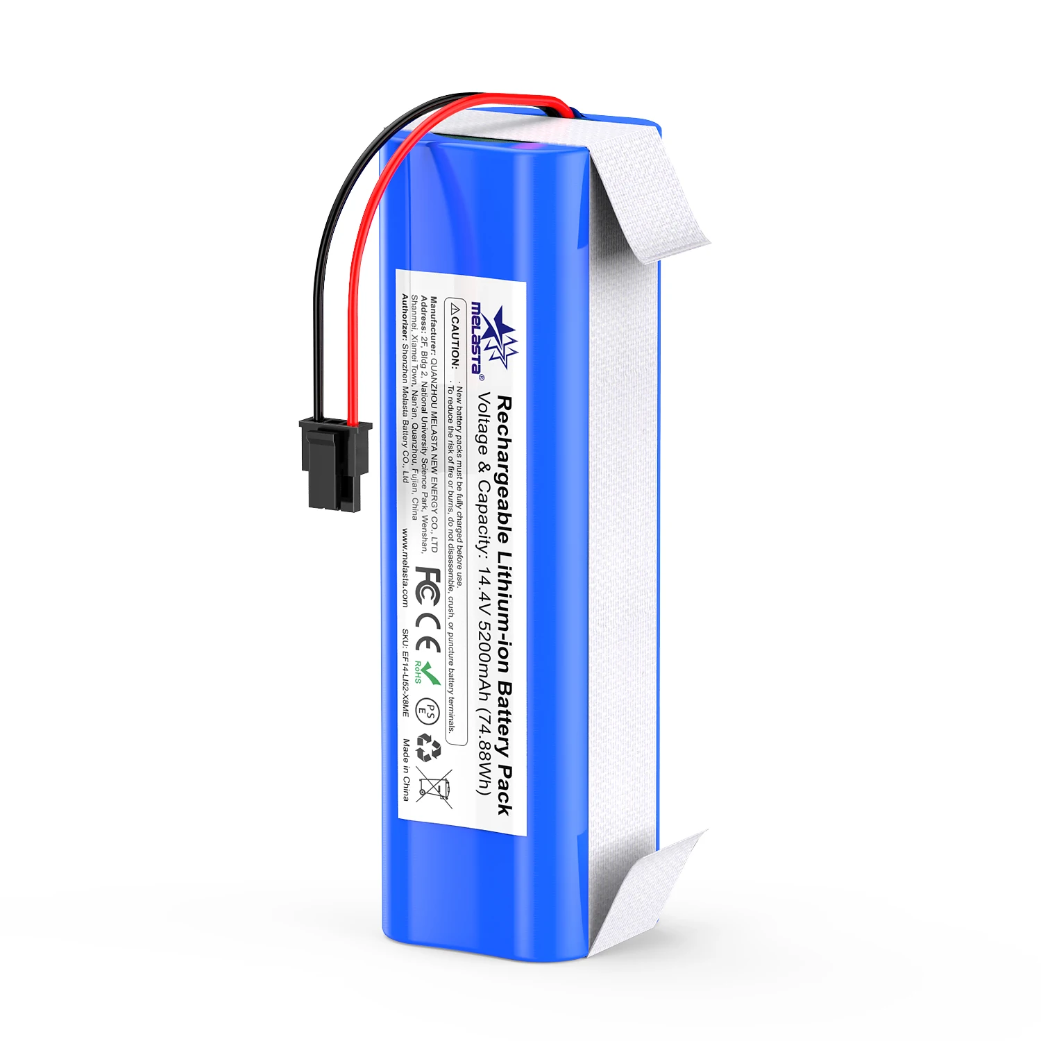 Melasta Replacement battery 14.4V 5200mAh Li-ion Rechargeable Batteries for Eufy RoboVac X8 Series RoboVacX8 PRO Vacuum Cleaners