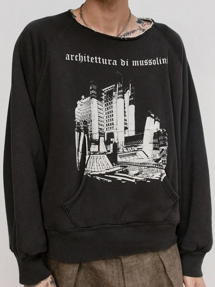 

Детская толстовка с длинными рукавами и нашивкой на плече, с принтом в виде замков и архитектурных мотивов, модный брендовый свитшот в стиле INS, антибактериальный, с защитой от...