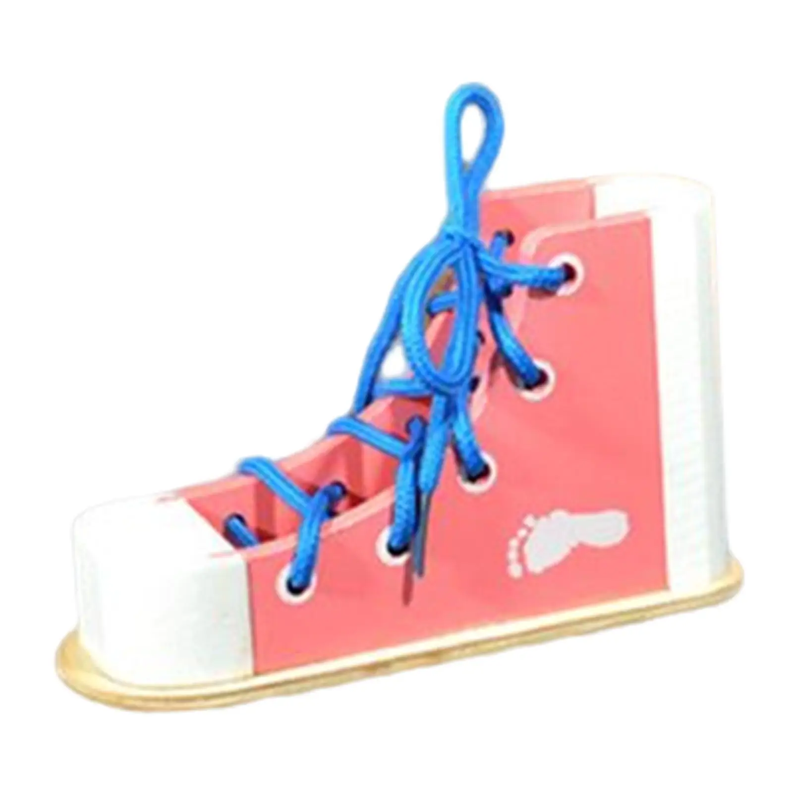 Wood Lacing Shoe Tying Teaching Kit for Children Toddler Learn to Tie Shoes Practice Board Educational Toy