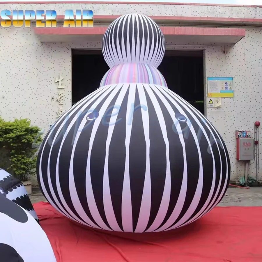 Opera d'arte gonfiabile di moda di coniglio a strisce gonfiabile modello di cartone animato così carino per lo sfilata commerciale