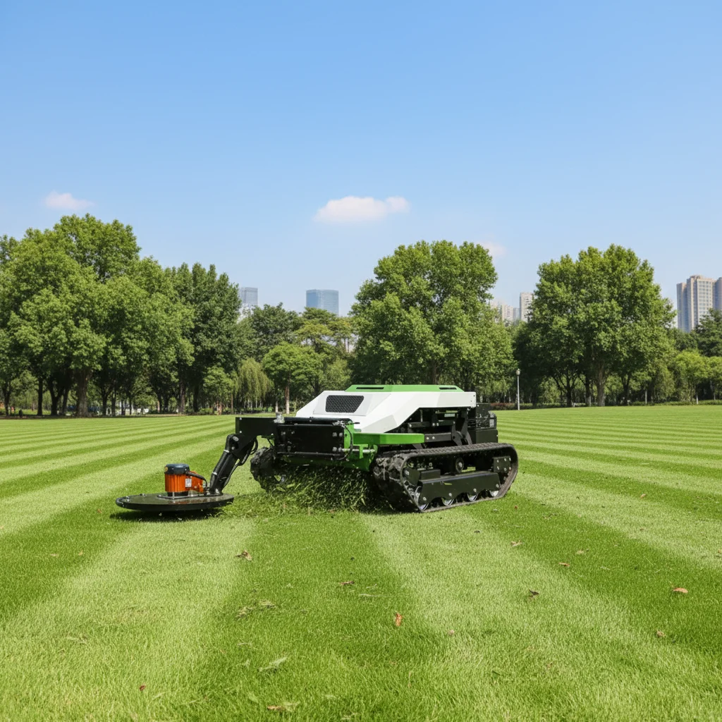 Customize Cheap Electric RC Remote Control Crawler Lawn Mower Automatic Grass Cutting Machine High Performance