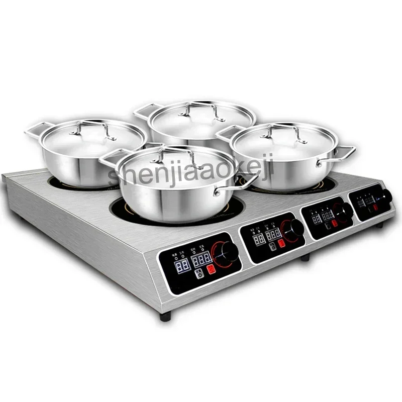 Home Electric Commercial Induction Cooker Four Head Pot Furnace Rice Noodles Fennel Mala Tang High Power Clay Pot Furnace 220V 1
