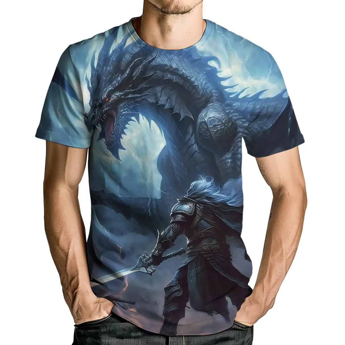 Dragon Pattern Men's T-shirts Fashion 3D Print T shirt Casual Short Sleeve O-neck Streetwear Tee Y2K Top Oversized Mens Clothing