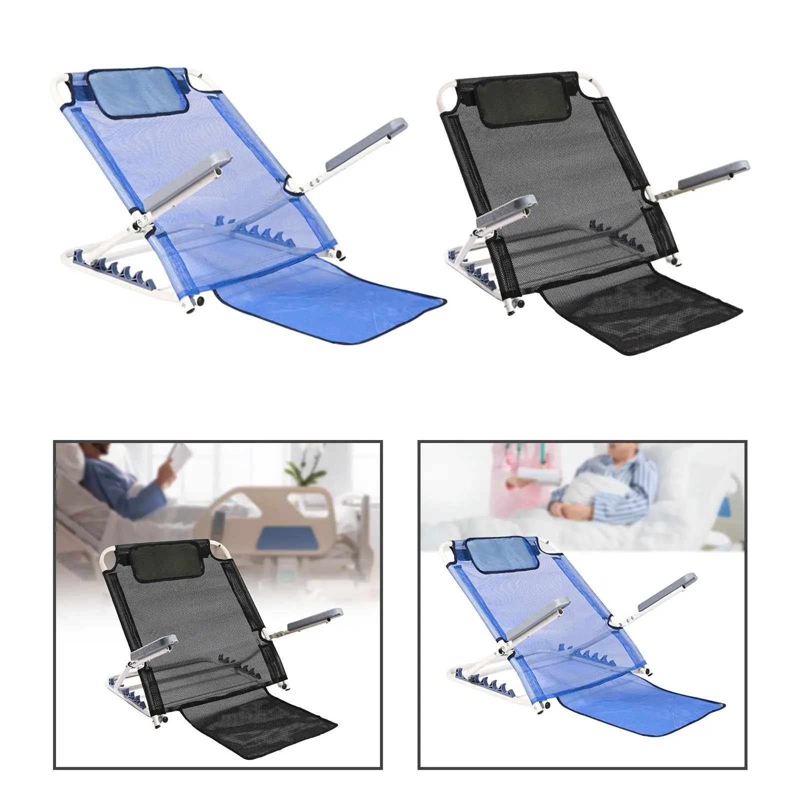 Bed Backrest Folding Comfort with Armrests Stadium Chair Seat Portable Non Slip Cushion for Adults Adjustable Floor Beach Chair