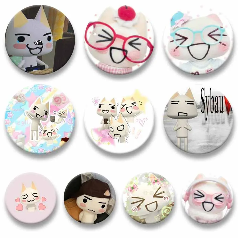 

T-Toro Inoue Badges Jewelry Accessories Funny Cartoon Cat Round Brooch on Backpack Jacket Fans Collection Soft Button Pins Gifts