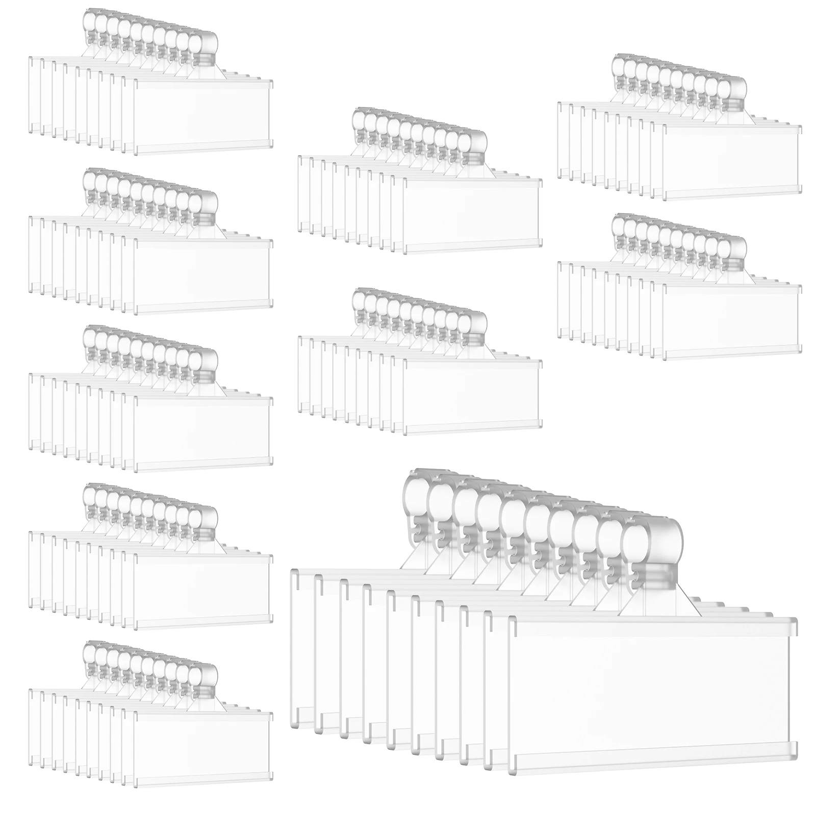 

100Pcs Plastic Shelf Label Holder with Blank Cards Clear Plastic Wire Shelf Label Holders with Snap Lock Reusable Wire Rack