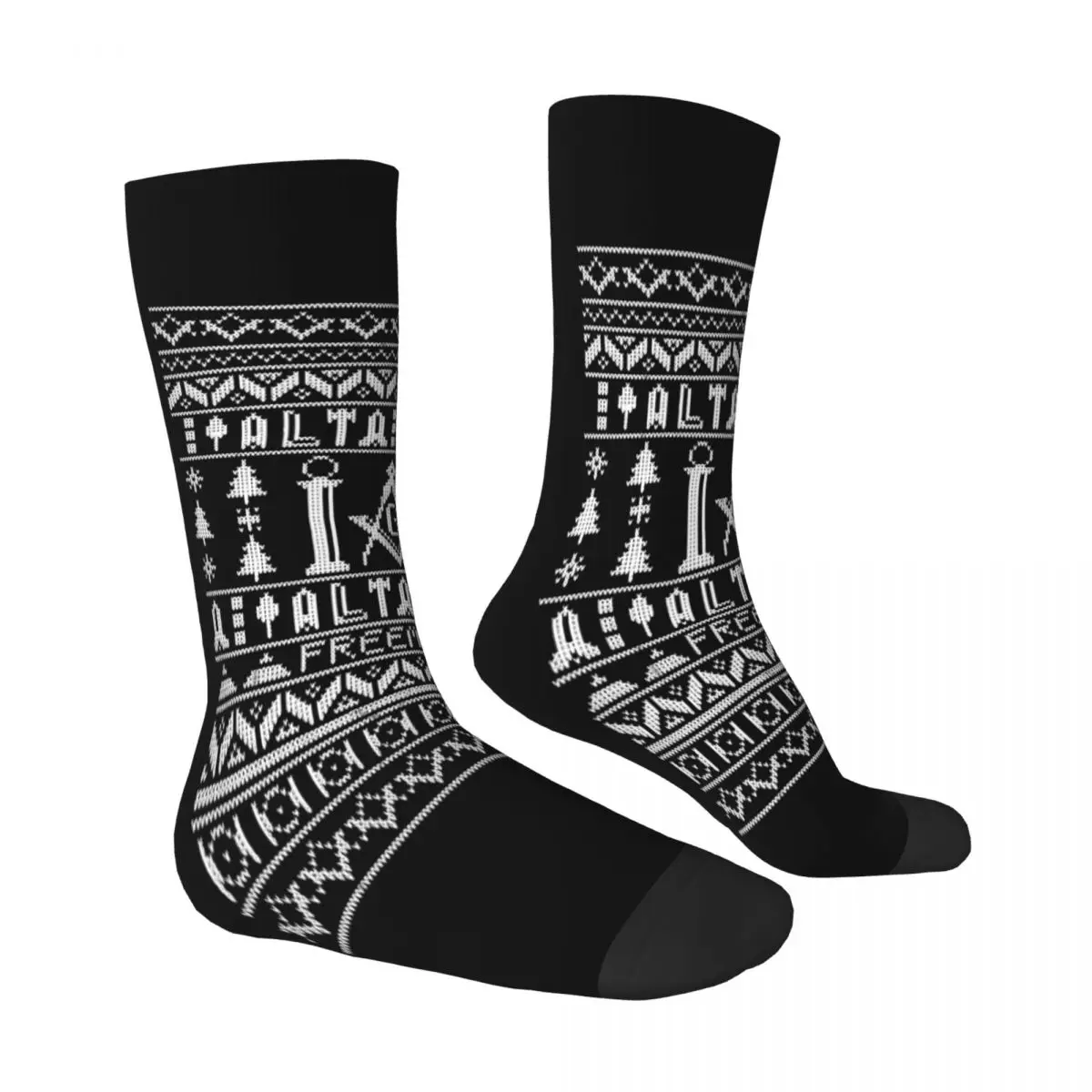 Freemason Ugly Christmas Sweater Design Freemason Pattern Socks Male Mens Women Autumn Stockings Harajuku