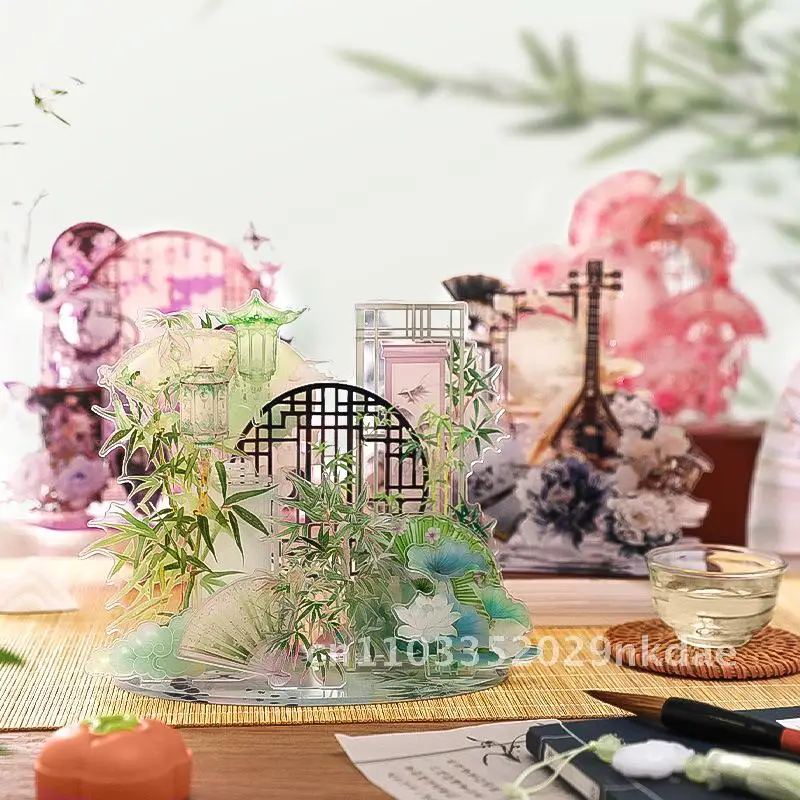

Landscape Acrylic Brand Back to Dream Jiangnan Series Antique Desktop Ornaments Decorative Ornaments