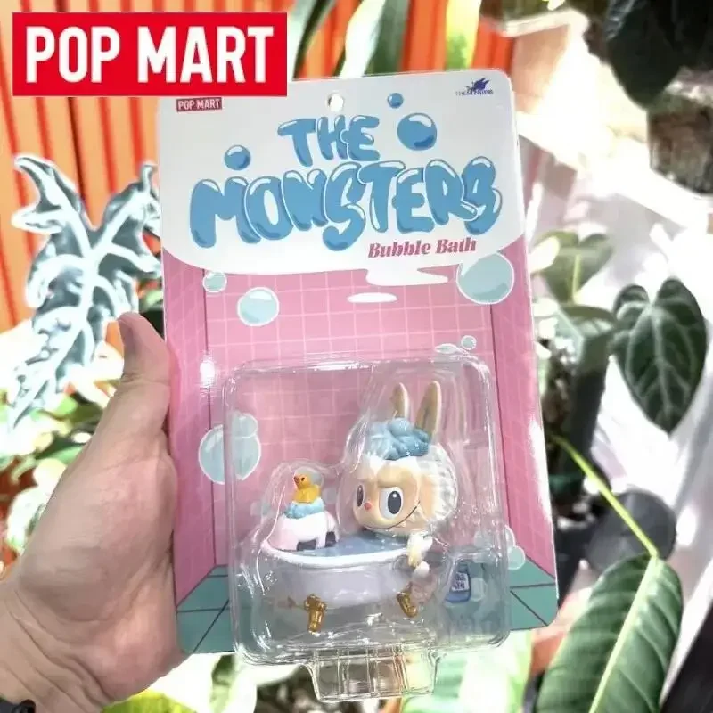 البوب مارت الوحوش Labubu فقاعة حمام أنيمي عمل الشكل الأصلي صندوق أعمى لعبة دمية مفاجأة صندوق غامض حلية التماثيل #4
