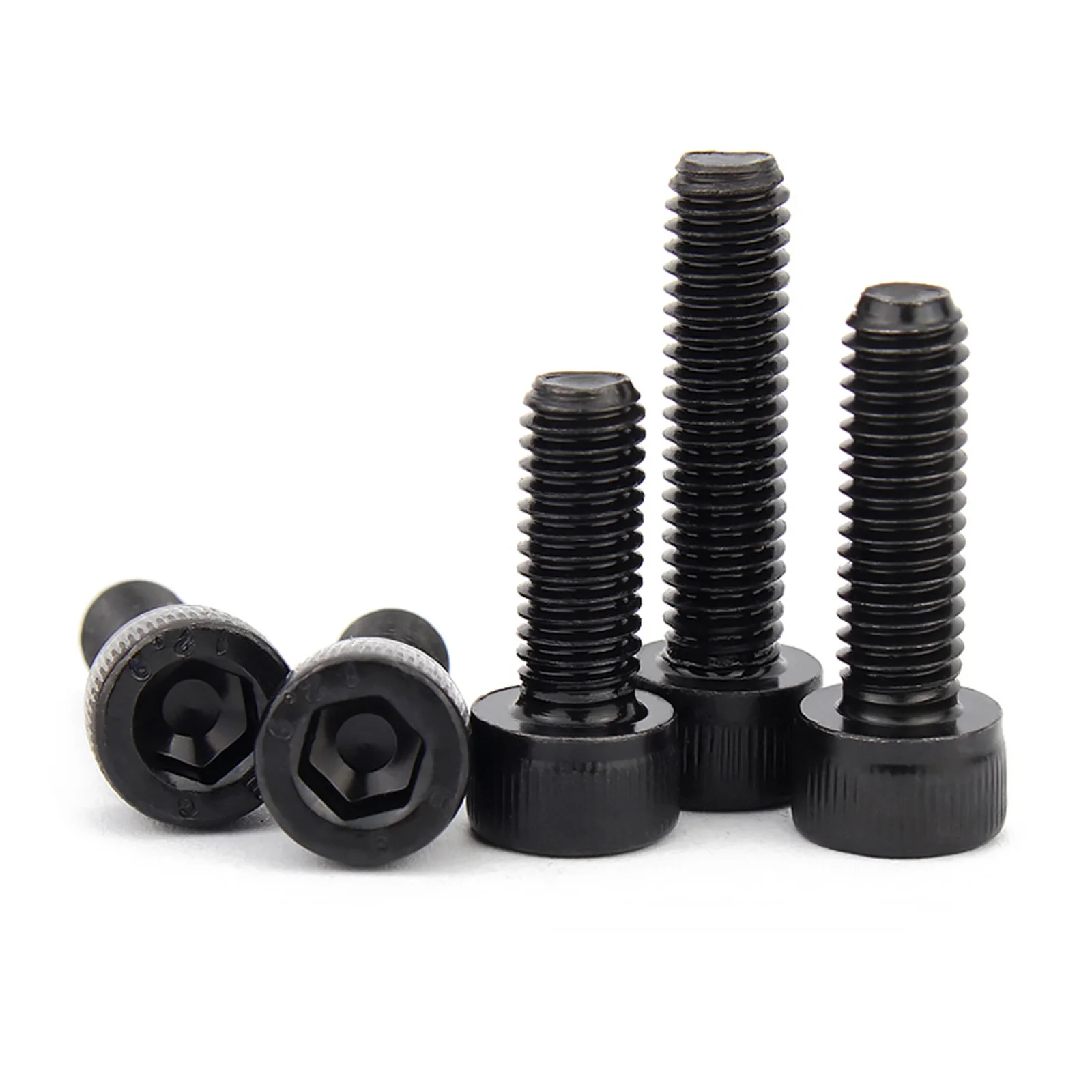 1/50pcs M1.4 M1.6 M2 M2.5 M3 M4 M5 M6 M8 M10 M12 DIN912 Black 304 Stainless Steel Allen Hexagon Hex Socket Cap Head Screw Bolt