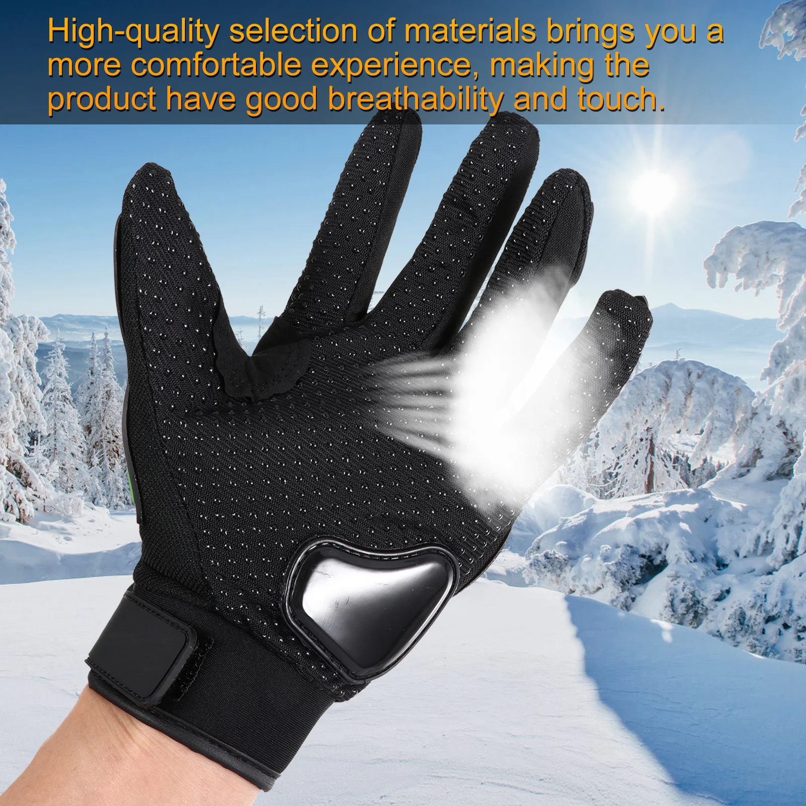 

1 Pair Cycling Gloves High Elastic Lightweight Windproof Full Finger Outdoor Sports Gloves For Motorcycle Riding