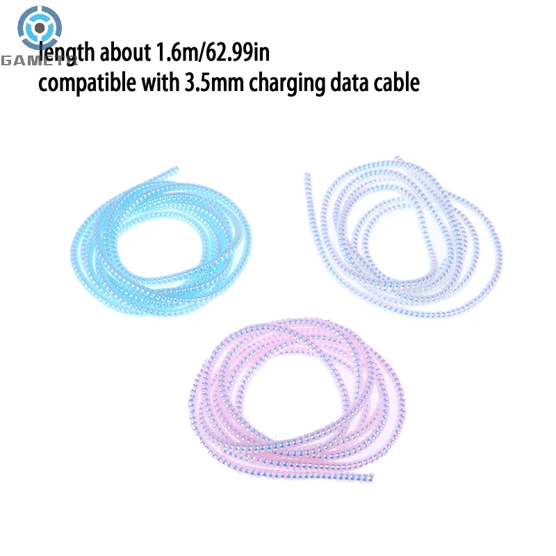 1.4M Colorful Spiral Charger Cable Cord Protector Universal Wrap Data Line Decoration Winder For iPhone/Samsung/Huawei/Xiaomi