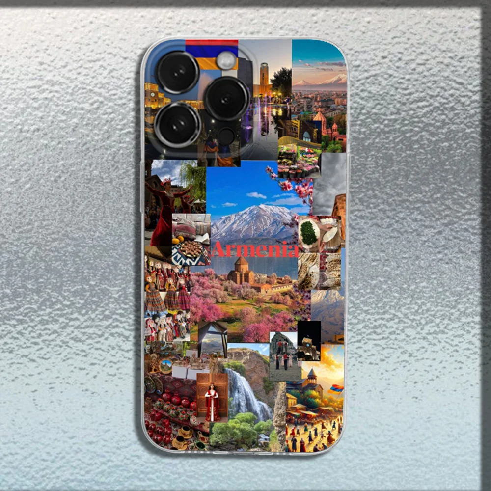 أرمينيا العلم جواز السفر جراب هاتف آيفون 16 15 14 13 12 11 برو ماكس Mini X XS SE 7 8 Plus 16E للصدمات سيليكون لينة غطاء