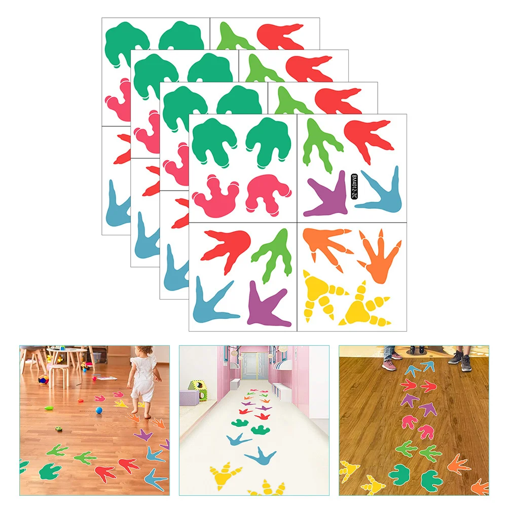 

1 Set Dinosaur Floor Decals Kids Room Wall Stickers Peel Stick Home Decor Easy Apply Self-Adhesive Nursery Decoration Dinosaur