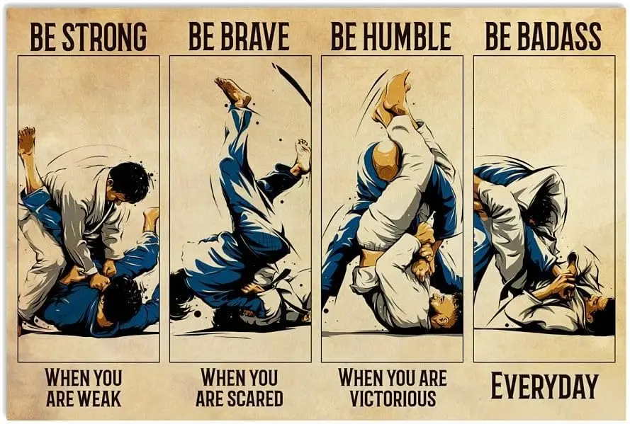Jiu Jitsu Be Strong Poster Metal Tin Sign Poster es