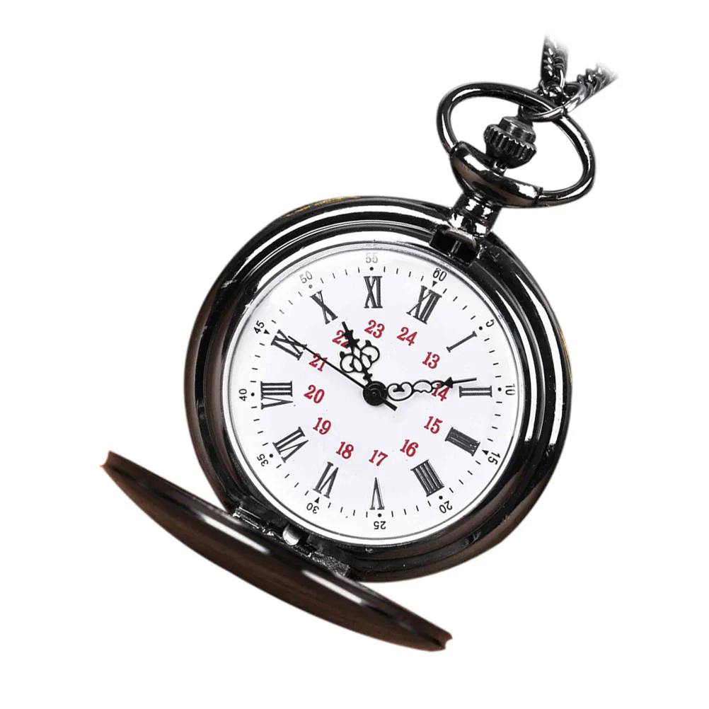 Roman Dial Pocket Watch Vintage Style Pendant Clock Lightweight Portable Time Teller Exquisite Detail Ideal Gift for Family