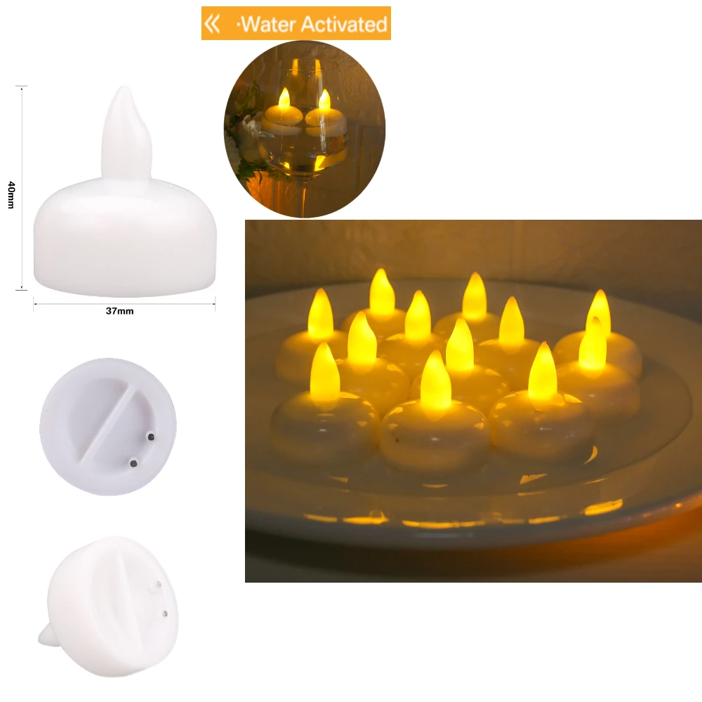 24/48 Stück flammenlose Votivkerzen, elektrisch, batteriebetrieben, LED-Teelichter, künstliche Kerze, warmweiß, für Hochzeitstisch, Weihnachten – Detail 16